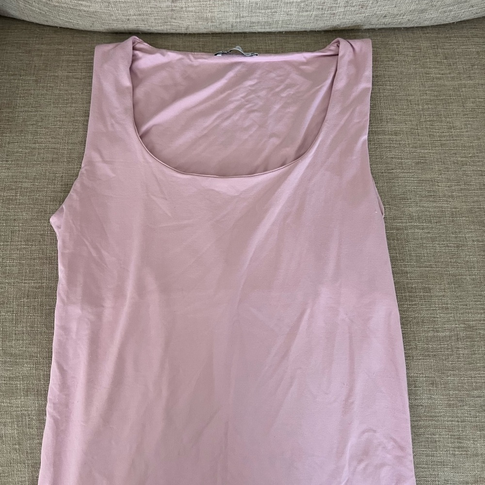 Zara Pink Fitted Sleeveless Tank Top